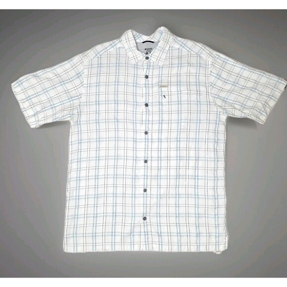 Columbia Omni-shield Adv. Repellency Size L Plaid Short Sleeve Shirt - Picture 1 of 3